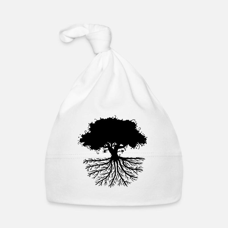 tree roots black Baby Bio-Mütze