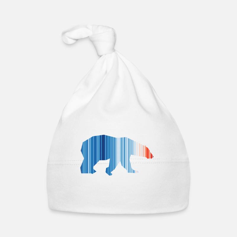 Rayures chauffantes - nature ample / ours polaire Bonnet bio Bébé