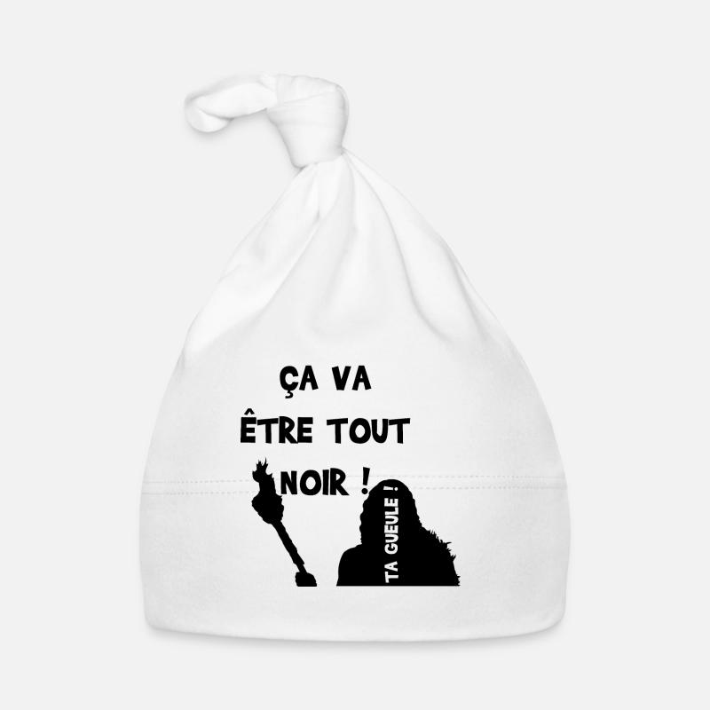 Logo RRRH ça va être tout noir ! - Bonnet bio Bébé - blanc
