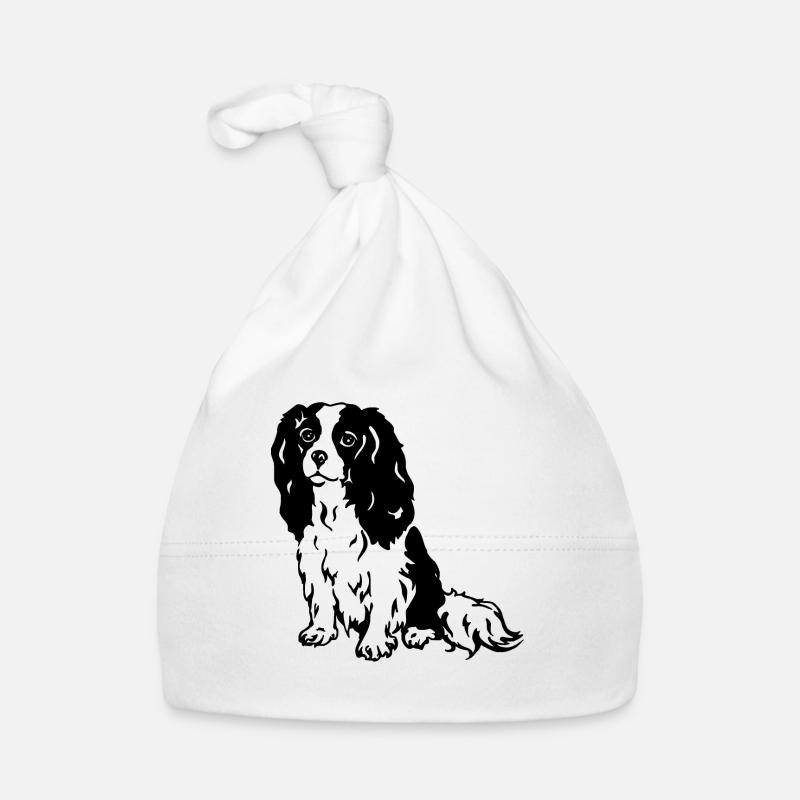 Cavalier King Charles Spaniel - Bonnet bio Bébé - blanc