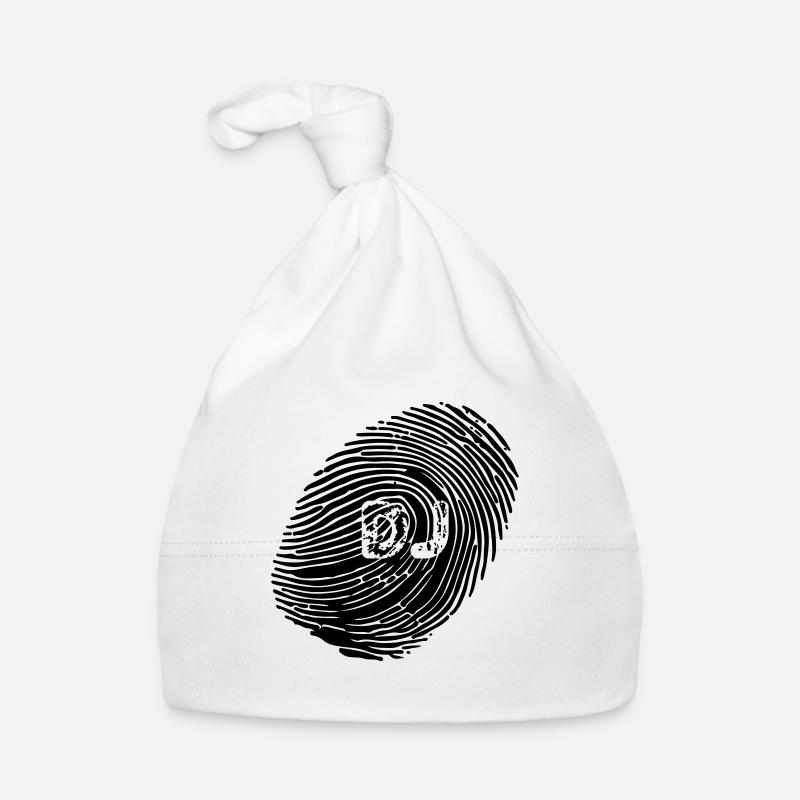 Dj d'empreintes digitales - Bonnet bio Bébé - blanc