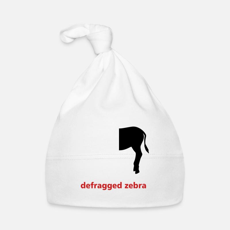 Defragged zebra Computer Science Programming Gift - Organic Baby Cap - white