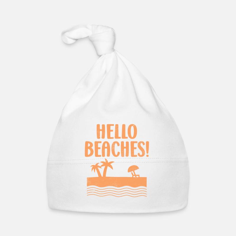 Drôle Hello Plages Pun Orange Été Bonnet bio Bébé