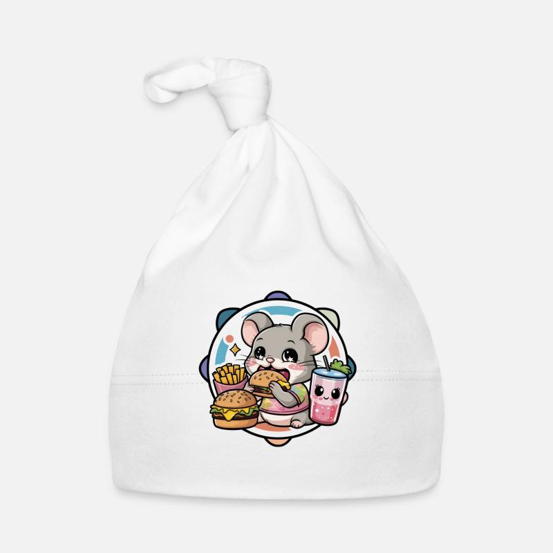Kawaii Mouse Adore la restauration rapide Bonnet bio Bébé