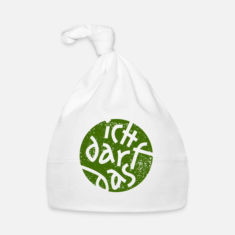 Statement - Ich Darf Das - Grün Grunge Button Baby Bio-Mütze