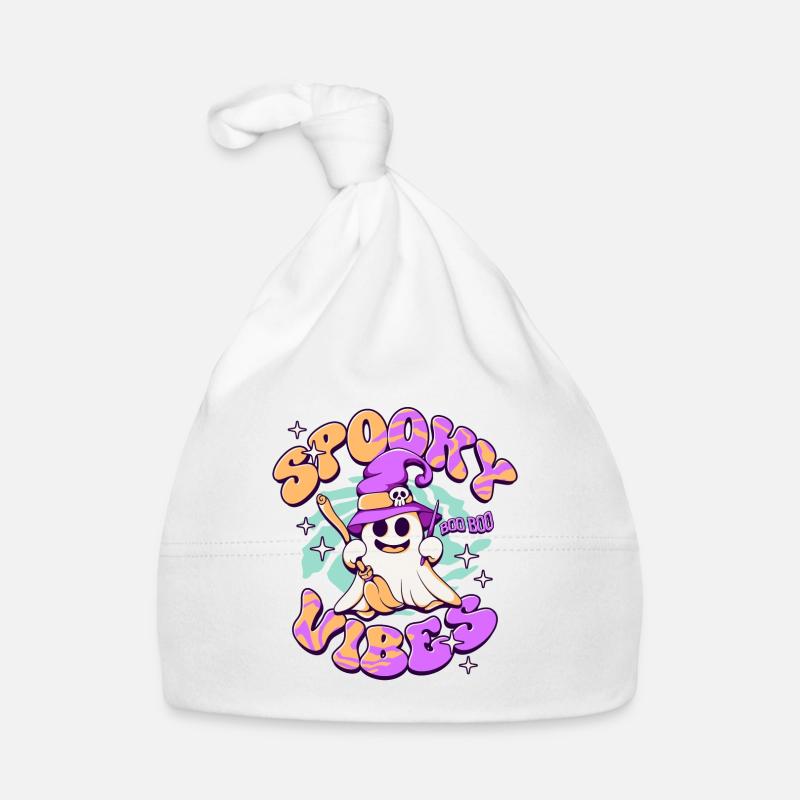 Spooky Mood Halloween Ghost Organic Baby Cap