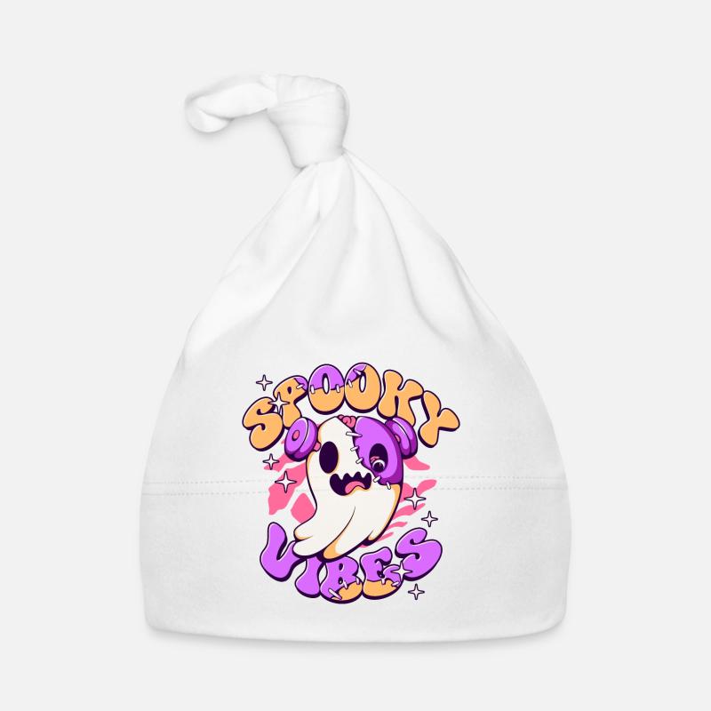 Spooky Mood Halloween Ghost Organic Baby Cap