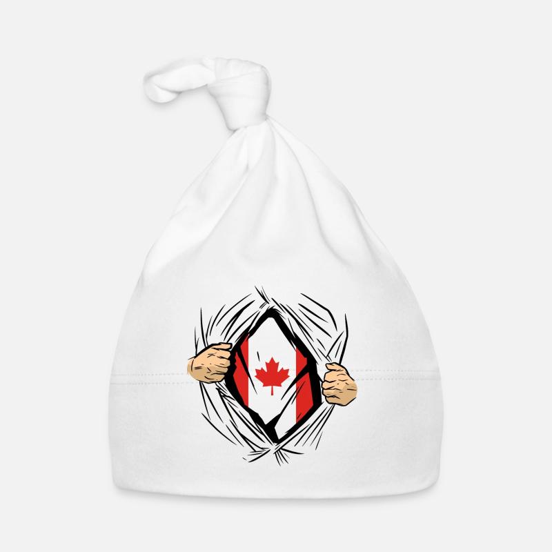 Drapeau du Canada Feuille d’érable Drapeau canadien Canada Bonnet bio Bébé