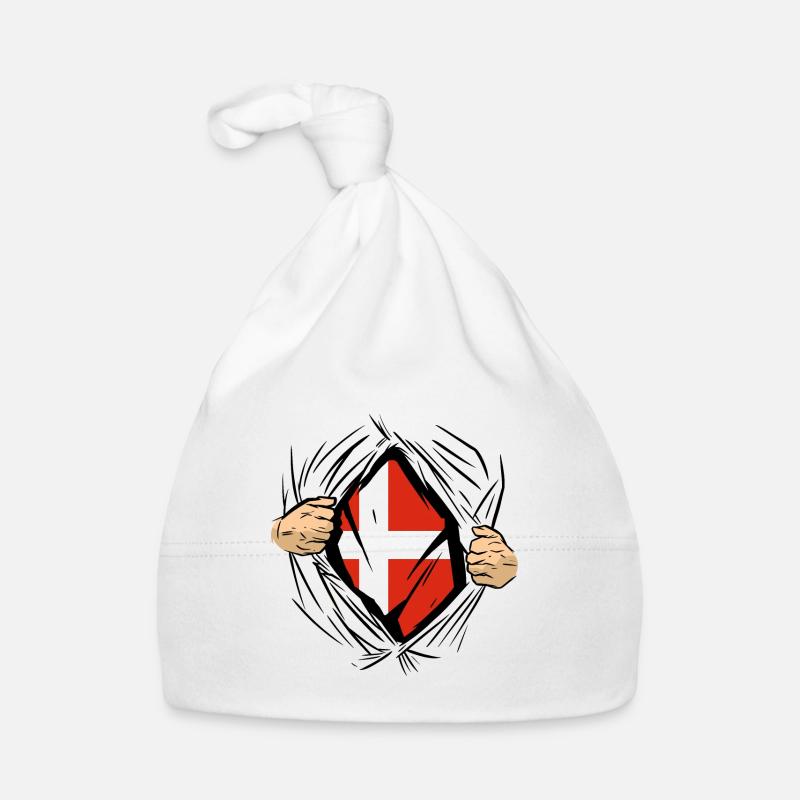 Danemark Drapeau Scandinavie Drapeau danois Voyage Bonnet bio Bébé