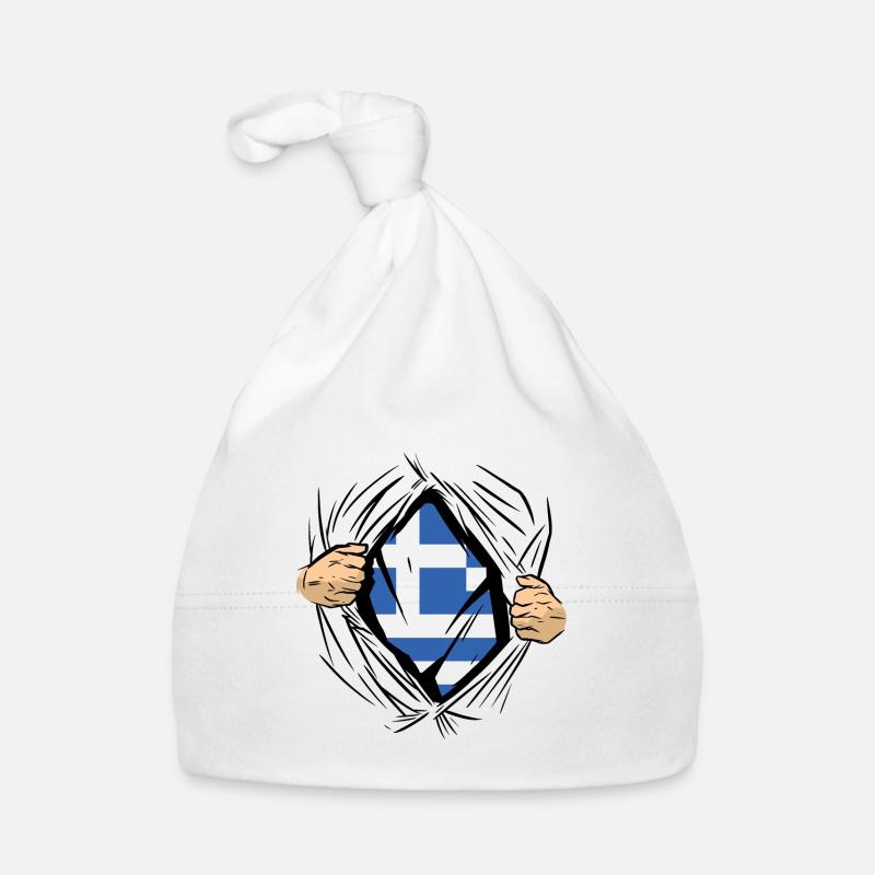Greece Flag Hellas Athens Greek Flag Organic Baby Cap