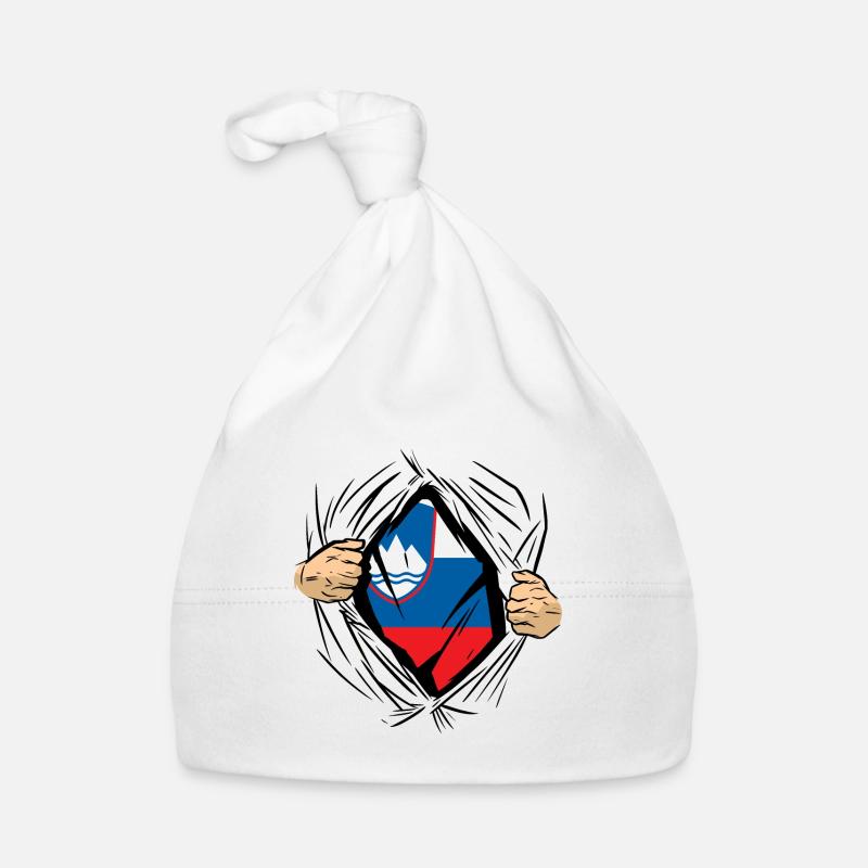 Slovénie Drapeau Balkan Drapeau Slovène Vintage Bonnet bio Bébé