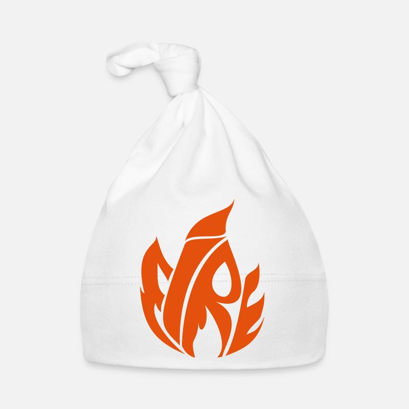 Le feu - Bonnet bio Bébé - blanc