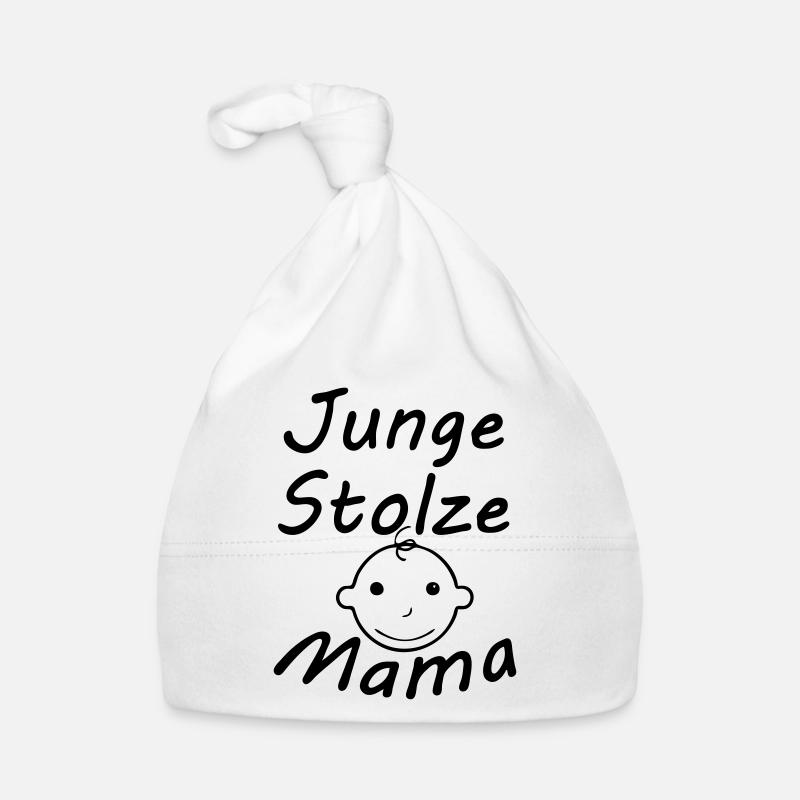 Junge, stolze Mama Geschenk Mutter Muttertag - Baby Bio-Mütze - Weiß