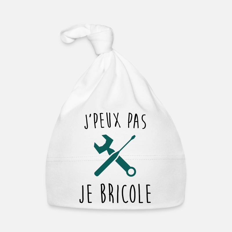 j'peux pas je bricole - Bonnet bio Bébé - blanc