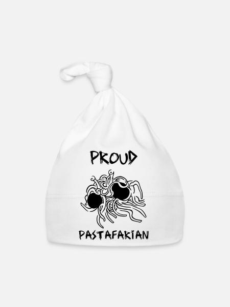 Pastafarien fier - Bonnet bio Bébé - blanc - Devant