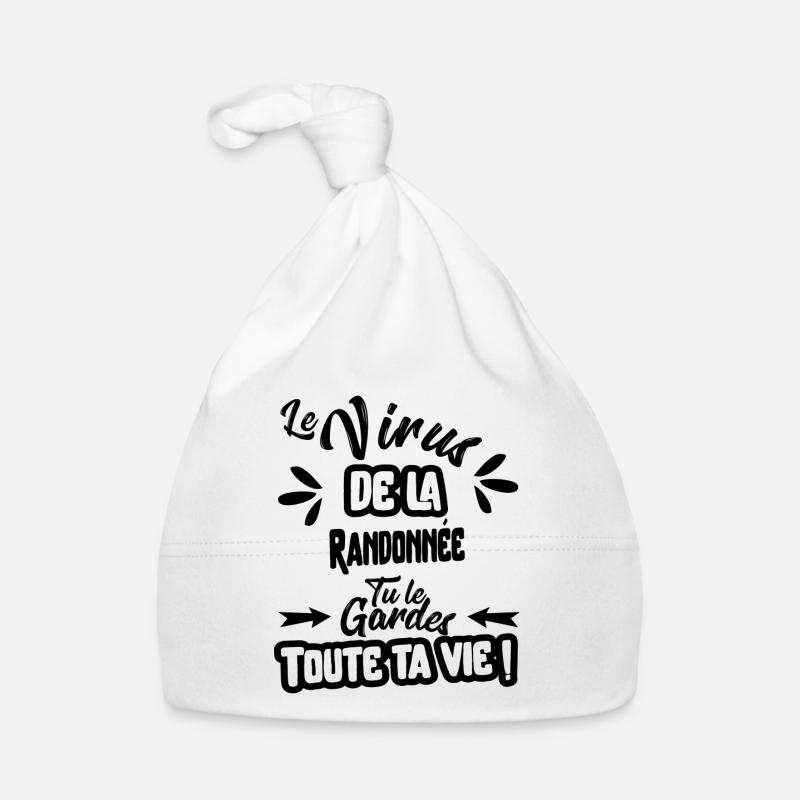 Le virus de la Randonnée cadeau - Bonnet bio Bébé - blanc