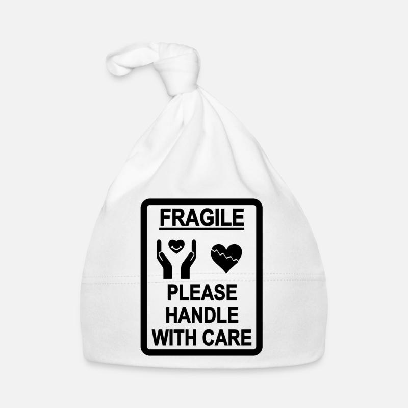 black fragile heart Organic Baby Cap