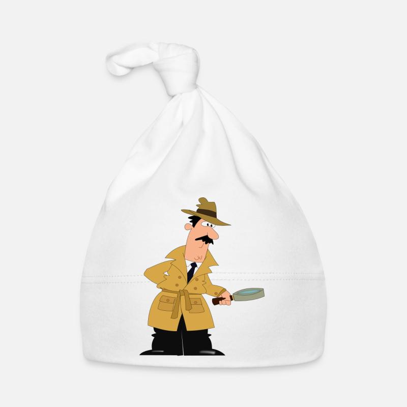 Detective with magnifying glass. Gift Organic Baby Cap