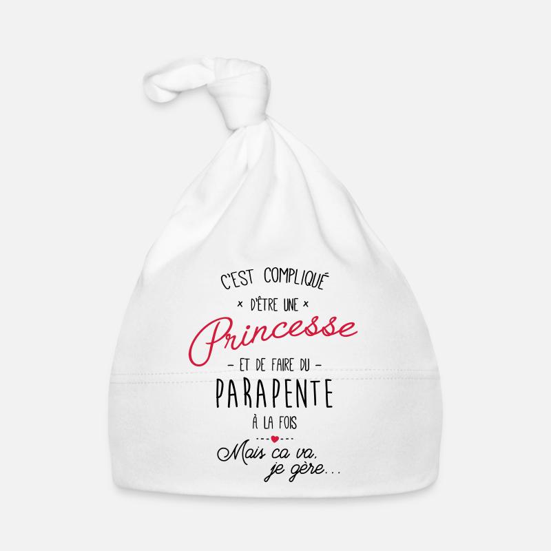 princesse et Parapente - Bonnet bio Bébé - blanc