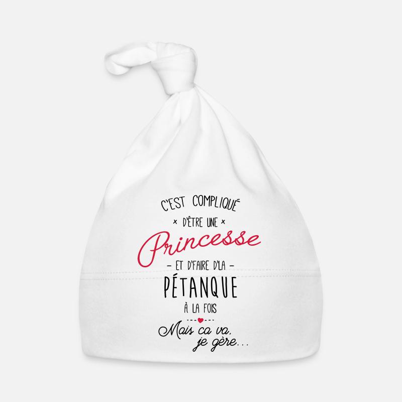 princesse et Pétanque - Bonnet bio Bébé - blanc