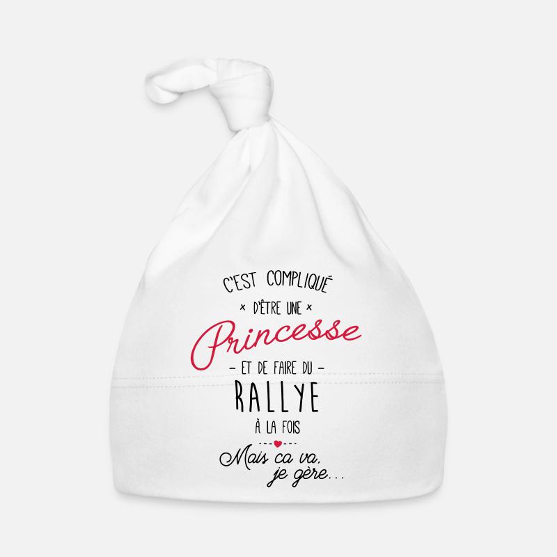princesse et Rallye - Bonnet bio Bébé - blanc