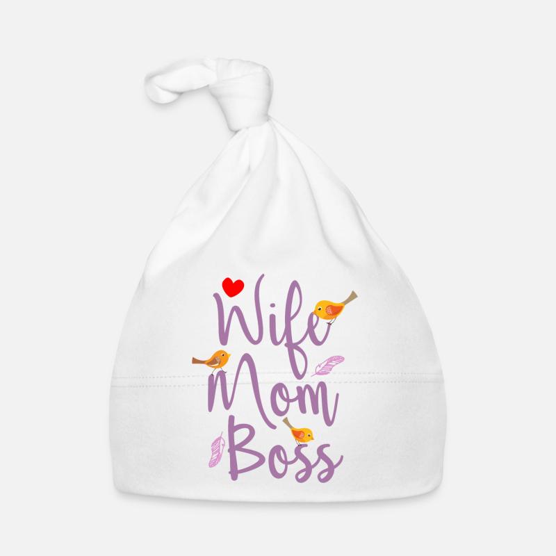 femme mère patron - Bonnet bio Bébé - blanc