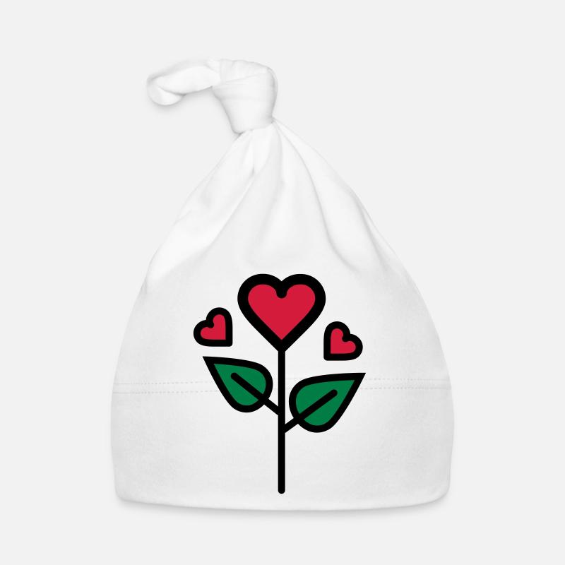 Valentine's Rose en forme de coeur Bonnet bio Bébé