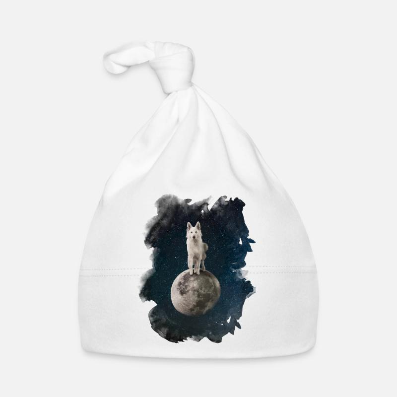 Loup mystique - Bonnet bio Bébé - blanc
