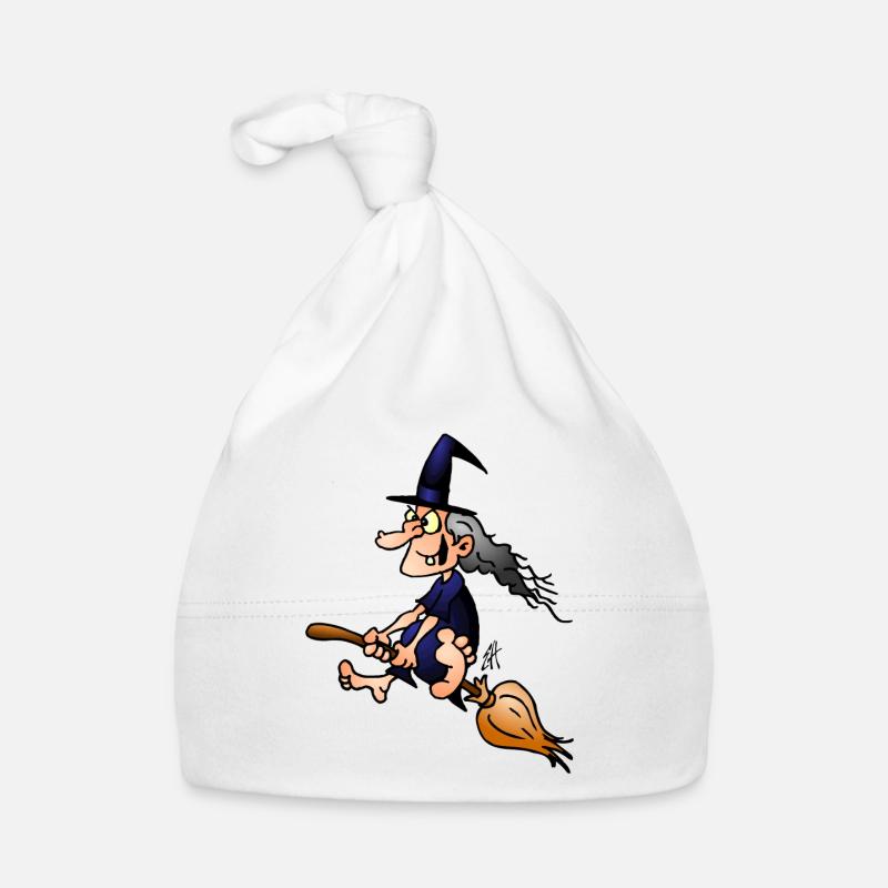 Witch on a broom Organic Baby Cap