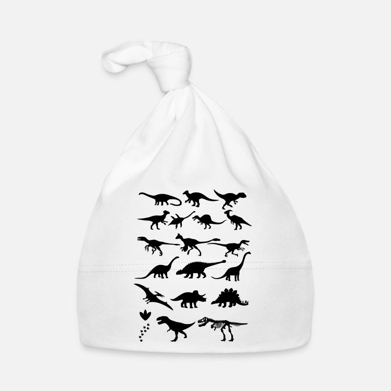 Dinosaures - Bonnet bio Bébé - blanc
