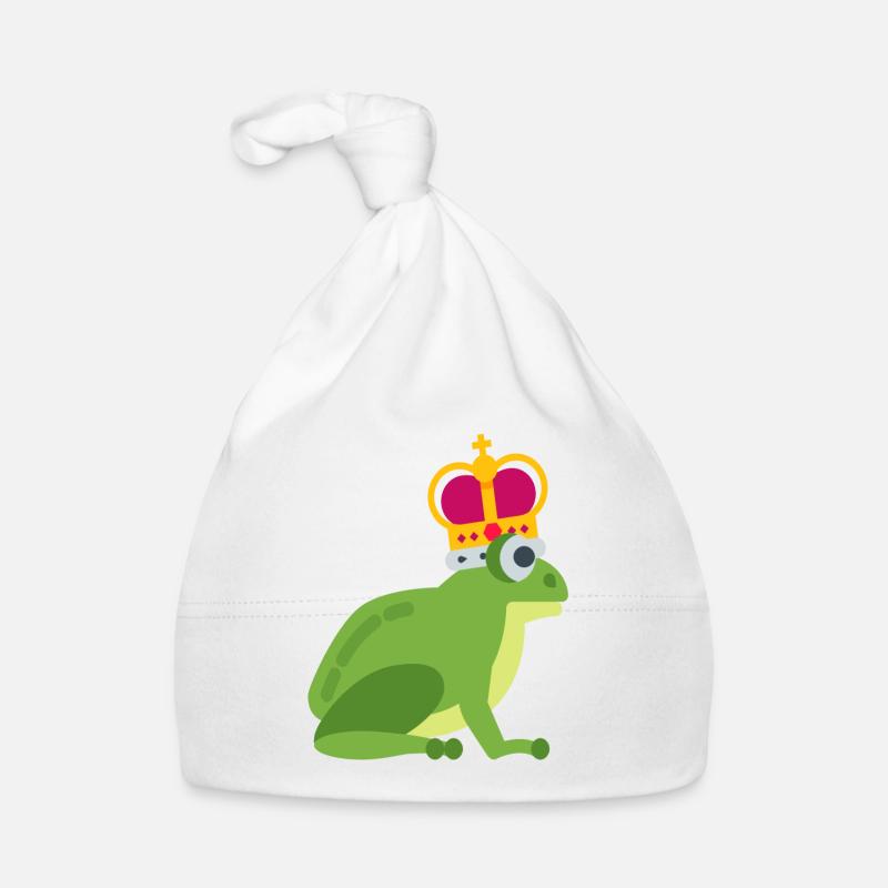 Roi grenouille - Bonnet bio Bébé - blanc