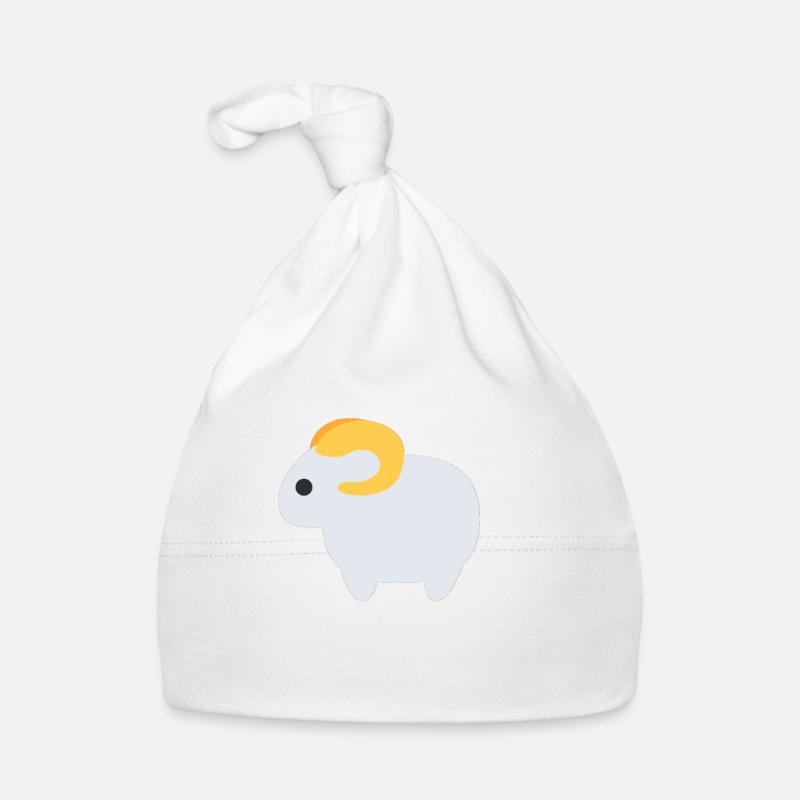 Widder Steinbock Geschenk - Baby Bio-Mütze - Weiß