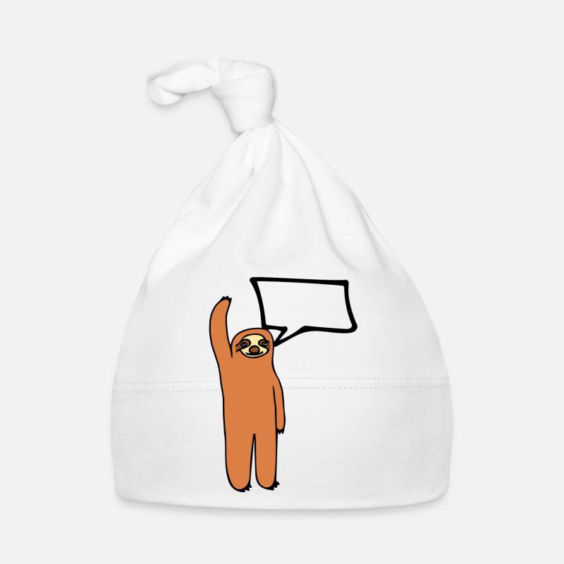 Sloth - insert your text into the speech bubble Organic Baby Cap