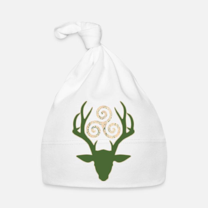 keltisches symbol 1 e 1 mit hirsch Baby Bio-Mütze