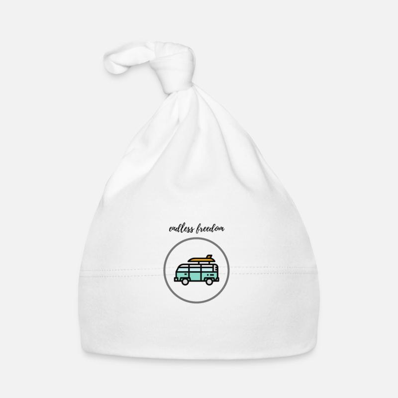 Endless Freedom, Camping, Surfing, Van Organic Baby Cap