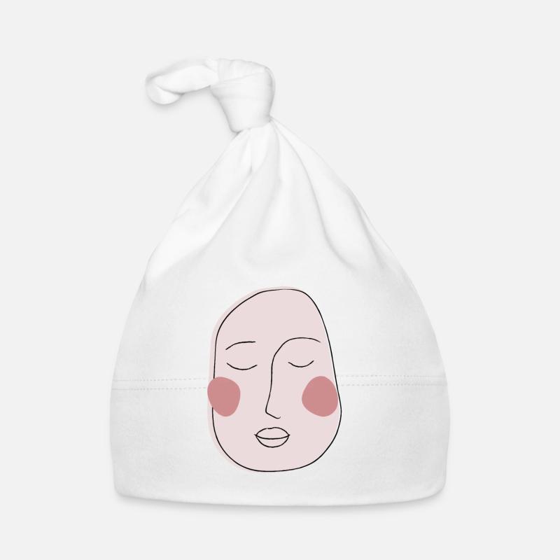 Face abstract - Organic Baby Cap - white