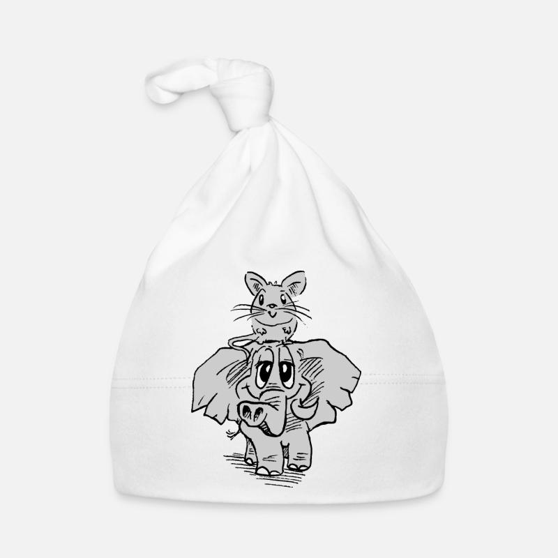 éléphant et souris Bonnet bio Bébé