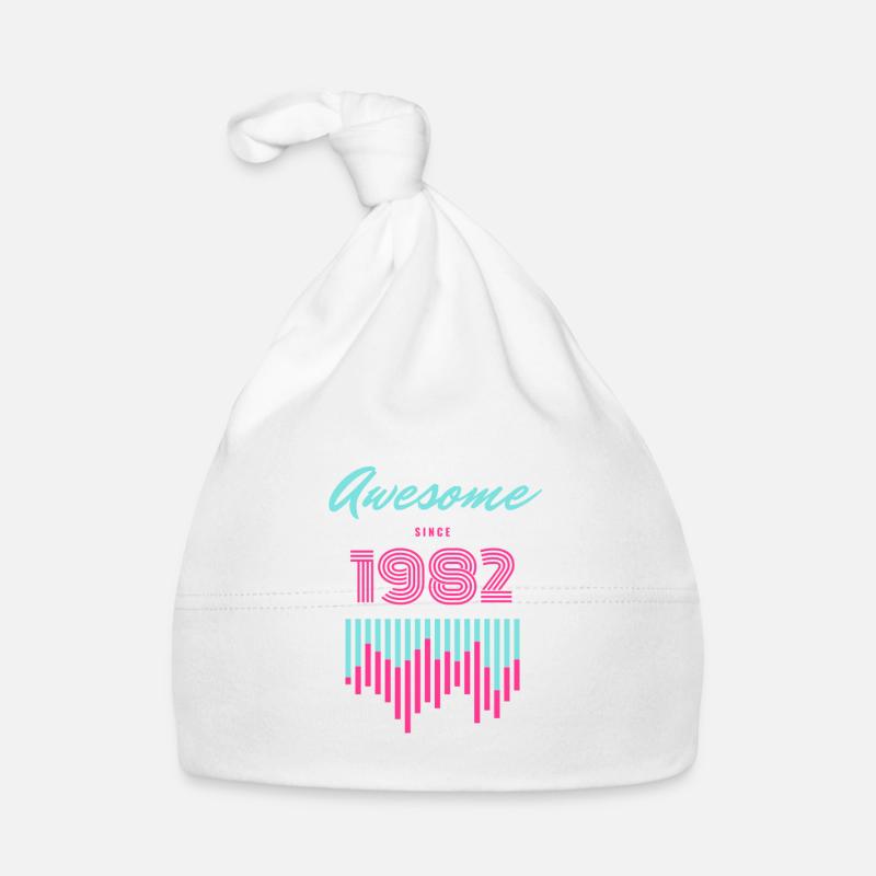 Genial seit 1982 Neon Pulse - Baby Bio-Mütze - Weiß