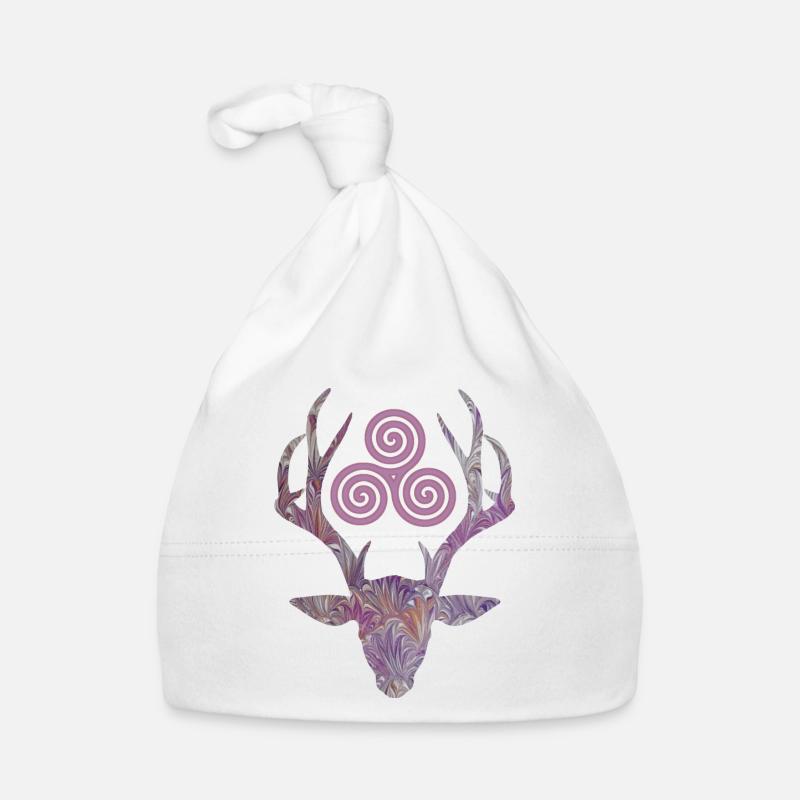 hirschkopf e 236 with triskele Organic Baby Cap