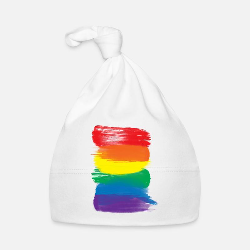 Coups de peinture de fierté - drapeau arc-en-ciel de fierté Bonnet bio Bébé