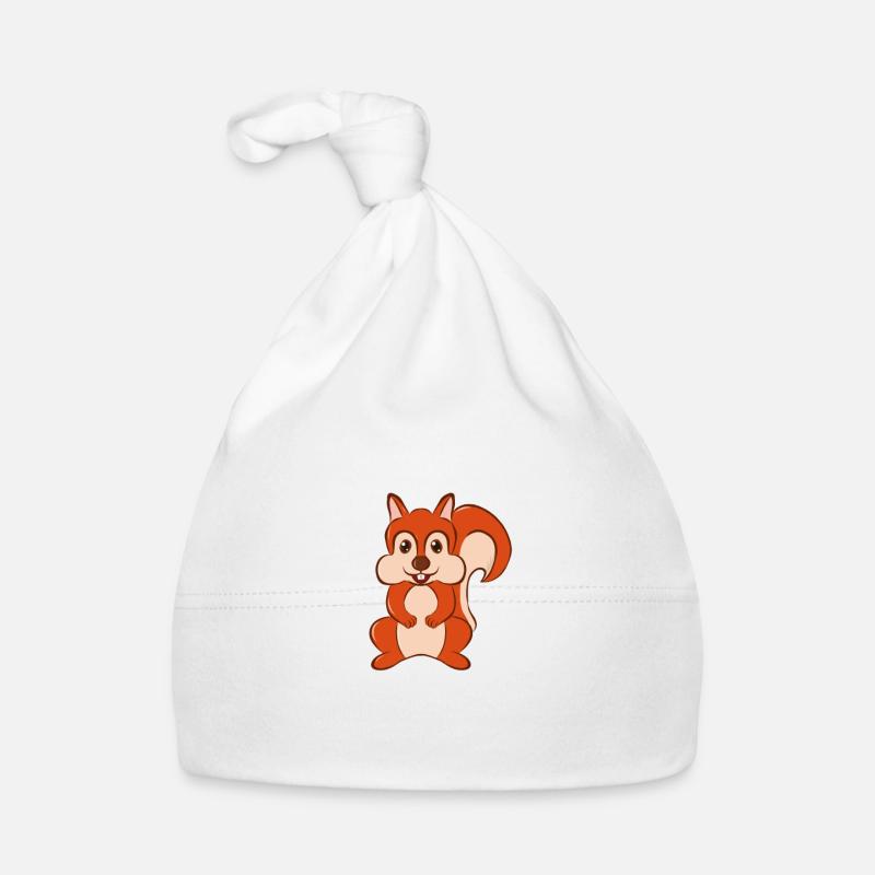 Eichhörnchen - Baby Bio-Mütze - Weiß