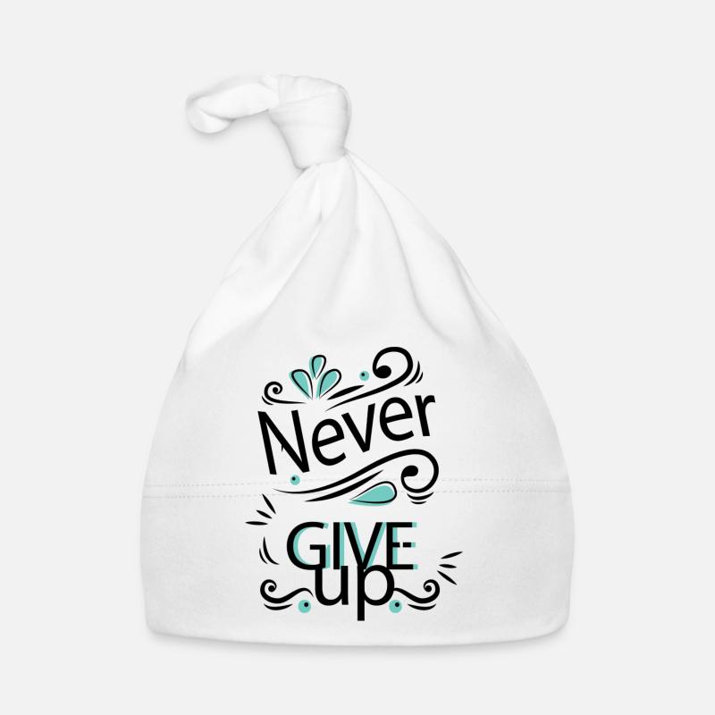 Never give up Baby Bio-Mütze