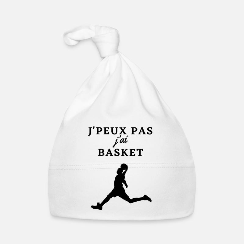 J'PEUX PAS J'AI BASKET - Bonnet bio Bébé - blanc