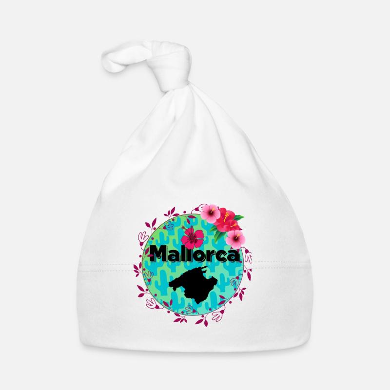 Fleurs de Majorque - Bonnet bio Bébé - blanc