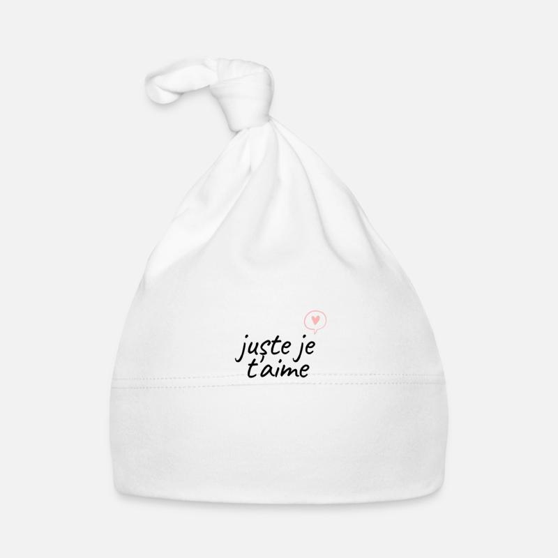 Juste je t'aime - Bonnet bio Bébé - blanc