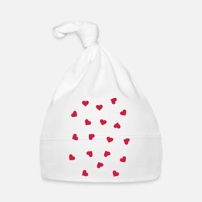 Beaucoup de coeur coeur - Bonnet bio Bébé - blanc
