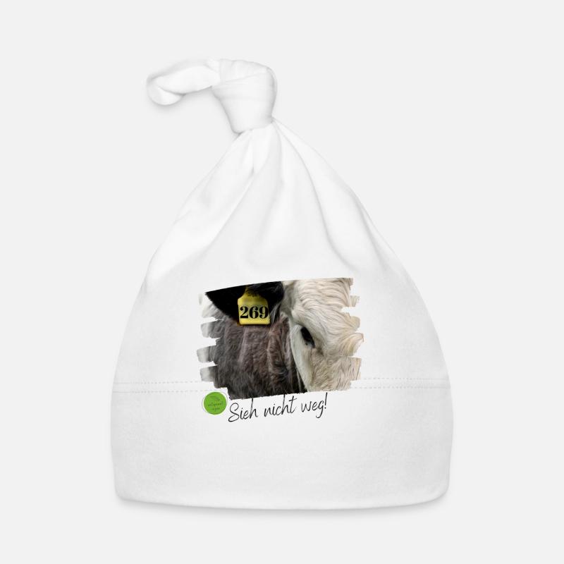 Cow: Don't look away! Organic Baby Cap