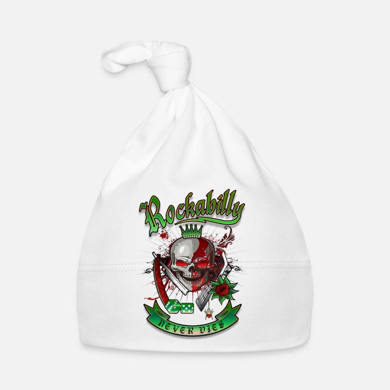 Rockabilly Skull Bonnet bio Bébé