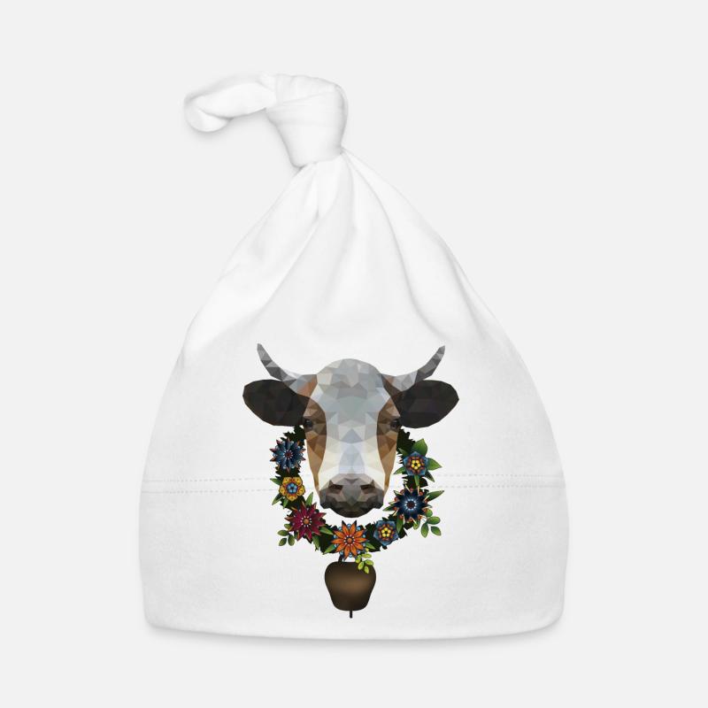 Vache à la couronne de fleurs Bonnet bio Bébé