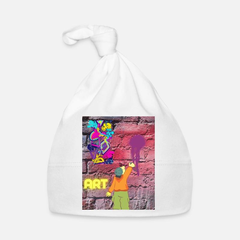 Graffiti ART - Baby Bio-Mütze - Weiß